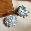 Korean Style Snowflake Flower Stud Earrings For Women, Sparkling Light Luxury Fashion Jewelry view 3