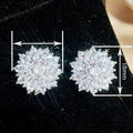Korean Style Snowflake Flower Stud Earrings For Women, Sparkling Light Luxury Fashion Jewelry view 4