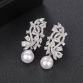 Princess Style Dangle Earrings For Women, Marquise Geometric Faux Pearl Luxury Jewelry view 3