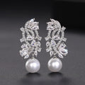 Princess Style Dangle Earrings For Women, Marquise Geometric Faux Pearl Luxury Jewelry view 1