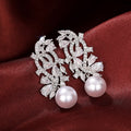 Princess Style Dangle Earrings For Women, Marquise Geometric Faux Pearl Luxury Jewelry view 2
