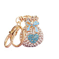 Jeweled Treasure Bucket Keychain with Red Enamel and Gold Tone Trim view 5