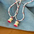 Crystal Beaded Resin Apple Pendant Necklace Summer Beach Fresh Collarbone Choker view 3