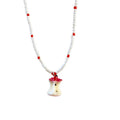 Crystal Beaded Resin Apple Pendant Necklace Summer Beach Fresh Collarbone Choker view 5
