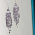 Sparkling Zircon Fan Tassel Drop Earrings Light Luxury Geometric Ear Hook Jewelry view 4