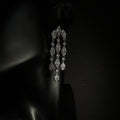Light Luxury Copper Zircon Oval Teardrop Tassel Drop Earrings With Silver Pins view 4