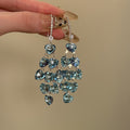 Light Luxury Artificial Crystal Zircon Heart Tassel Drop Earrings For Women view 3