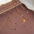 Irregular Beaded Artificial Crystal Bracelet Necklace Jewelry Set Vintage Court Style Choker view 3