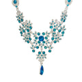 Light Luxury Alloy Waterdrop Drop Earrings And Necklace Jewelry Set With Rhinestone Butterfly Flower Pendant view 5