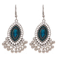 Rhinestone Pearl Oval Hollow Tassel Vintage Ethnic Alloy Drop Earrings For Women view 5