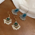 Rhinestone Pearl Oval Hollow Tassel Vintage Ethnic Alloy Drop Earrings For Women view 4