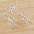 Alloy Leaf Pendant Charm For DIY Jewelry Accessories Necklace Bracelet Making 42x19mm view 3