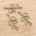 Alloy Leaf Pendant Charm For DIY Jewelry Accessories Necklace Bracelet Making 42x19mm view 2