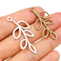 Alloy Leaf Pendant Charm For DIY Jewelry Accessories Necklace Bracelet Making 42x19mm view 5