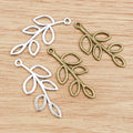 Alloy Leaf Pendant Charm For DIY Jewelry Accessories Necklace Bracelet Making 42x19mm view 4