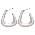 Silver Needle Acrylic Geometric Iridescent Round C Shape Stud Earrings For Women view 5