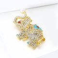 Alloy Rhinestone Elephant Brooch Pin For Suits And Cardigans – 18K Gold view 3