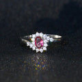 Silver-Tone Oval Crystal Halo Ring In Nine Vivid Colors view 8
