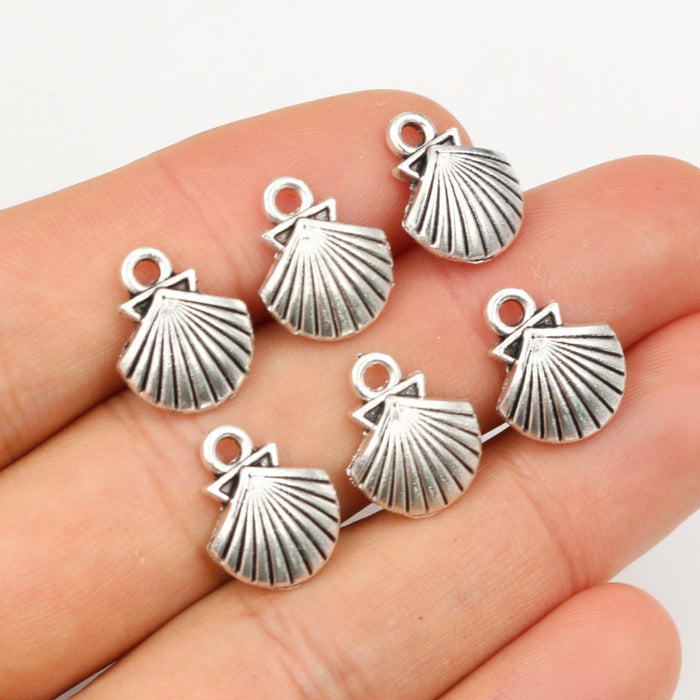 Alloy Imitation Shell Pendant Charm, 14x11mm 0.8g DIY Necklace Bracelet Jewelry Accessory