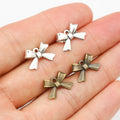 Alloy Bowknot Small Pendant Charm DIY Jewelry Findings For Necklace Bracelet Making 15x10mm 0.8g view 1