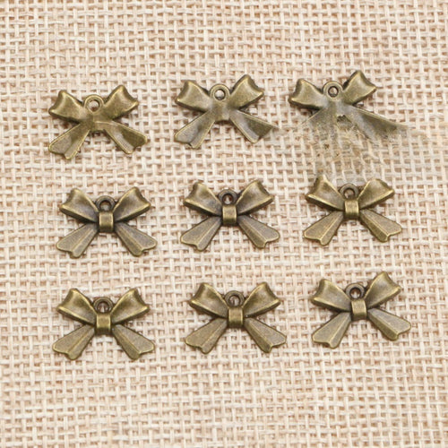 Alloy Bowknot Small Pendant Charm DIY Jewelry Findings For Necklace Bracelet Making 15x10mm 0.8g