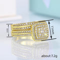 Luxury European Geometric Half Eternity Couple Ring For Women With Square Chunky Zircon Design view 4