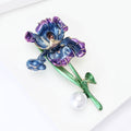 Alloy Enamel Iris Flower Brooch Pin For Vintage Clothing view 4
