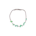Light Luxury Glass Crystal Zircon Waterdrop Flower Geometric Bangle For Women view 5