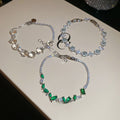 Light Luxury Glass Crystal Zircon Waterdrop Flower Geometric Bangle For Women view 2
