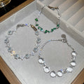 Light Luxury Glass Crystal Zircon Waterdrop Flower Geometric Bangle For Women view 4
