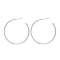 Copper Geometric Round C Shape Hoop Earrings With Silver Posts Minimalist Fashion Jewelry view 5