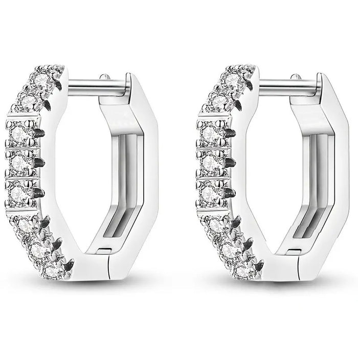 European American Sweet Cool Hexagon Geometric Ear Cuff For Women, Niche Fashion Jewelry Earrings