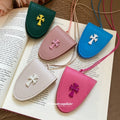 Leather Cross Magnetic Eyeglass Clip Sweater Necklace, Sweet Geometric Glasses Holder For Women view 1