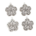 29x25mm Alloy Flower Pendant Charm, 3g DIY Necklace Bracelet Jewelry Accessories view 5