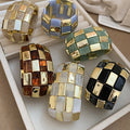 Acrylic Square Splice Geometric Round Bangle Minimalist European American Fashion Jewelry view 4