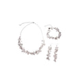 Light Luxury Metal Teardrop Rhinestone Tassel Jewelry Set With Necklace Bracelet And Ear Hooks view 5