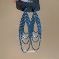 Light Luxury Copper Round Rhinestone Teardrop Tassel Drop Earrings For Women view 3