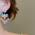 Copper Heart Waterdrop Tassel Drop Earrings With Sparkling Zircon Silver Posts Light Luxury Style view 4