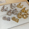 Light Luxury Metallic Wrinkle Acrylic Oval Square Geometric Drop Earrings view 3