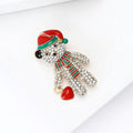 Alloy Rhinestone Enamel Christmas Bear Brooch Pin For Clothing Decoration view 3