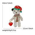 Alloy Rhinestone Enamel Christmas Bear Brooch Pin For Clothing Decoration view 5