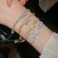 18K Gold Plated Copper Butterfly Zircon Pendant Bangle, Light Luxury Women's Jewelry view 1