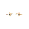 Elegant Gold Alloy Black Enamel Honey Bee Studs With Rhinestone Wings Cute Minimalist Women's Earrings view 5