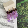 Resin Grape Tassel Drop Earrings With Silver Needles Fresh Forest Style Fruit Jewelry view 3
