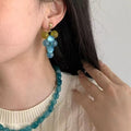 Resin Grape Tassel Drop Earrings With Silver Needles Fresh Forest Style Fruit Jewelry view 4