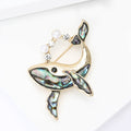 Alloy Rhinestone Shell Whale Brooch Pin For Fashion Apparel view 4