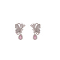 Light Luxury Copper Zircon Butterfly Hollow Teardrop Drop Earrings For Women view 5