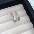 Copper Zircon Brushed Teardrop Stud Drop Earrings Light Luxury Geometric Jewelry For Women view 3