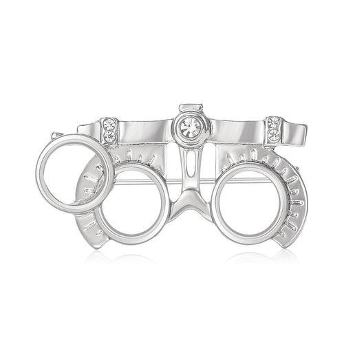 Polished Metal Alloy Eyeglasses Lapel Pin For Suit Apparel Decoration Brooch