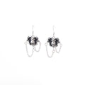 Vintage Black Enamel Skull Heart Alloy Chain Tassel Halloween Gothic Statement Drop Earrings view 5
